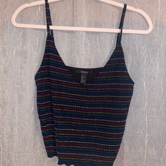 Cute multi colored glitter crop top - Picture 1 of 2